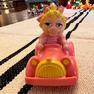 1986 Miss Piggy Pink Car Muppet Babies McDonalds Happy Meal Toy